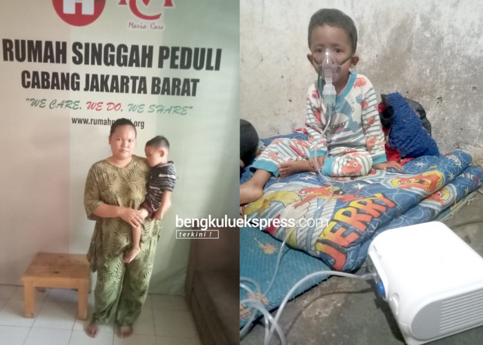 M Aksa Alfaro (4) bocah pasien jantung bocor asal Kabupaten Kepahiang saat ini menjalani pengobatan di  Jakarta, Minggu (15/10). Foto Istimewa