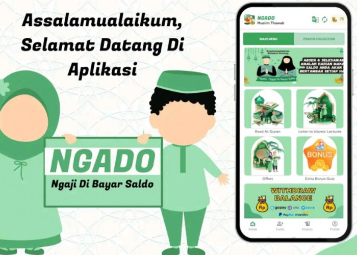 Cara Dapat Saldo DANA Gratis Dari Aplikasi NGADO: Ngaji Dibayar Saldo