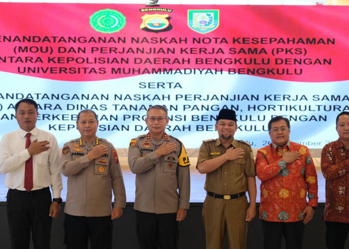 Perkuat Sinergi, Polda Bengkulu Jalin MoU dan Kerja Sama Dengan UMB Bengkulu Serta DTPHP