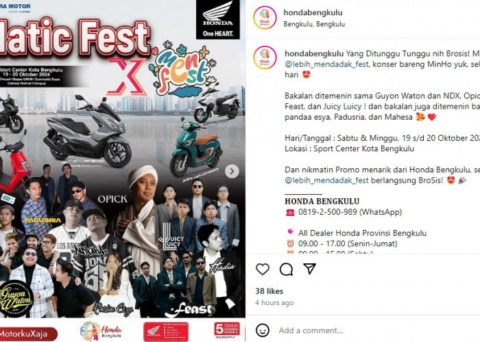 Konser Spektakuler di Bengkulu: Matic Fest X Bersama Guyon Waton, Hindia, dan Juicy Luicy