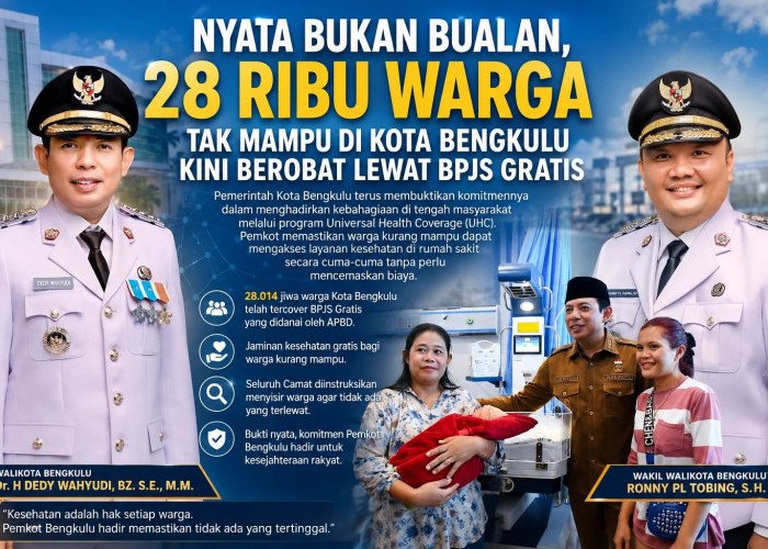 28 Ribu Warga Bengkulu Nikmati BPJS Gratis, Pemkot Perkuat Jaminan Kesehatan