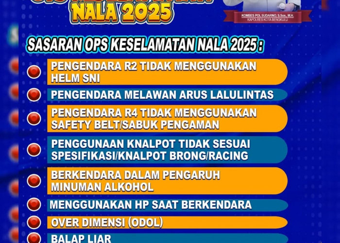 Operasi Keselamatan Nala 2025 Dimulai, Fokus pada 10 Sasaran Utama