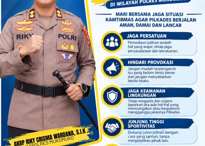 Jelang Pilkades Mukomuko, Kapolres Ingatkan Warga Tak Terprovokasi Hoaks