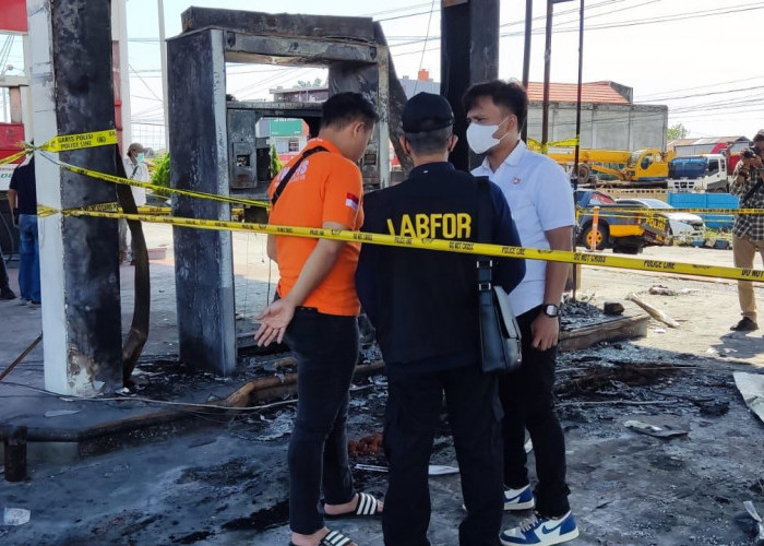 Abu Arang dan CCTV Kebakaran SPBU KM 8 Dibawa ke Palembang  