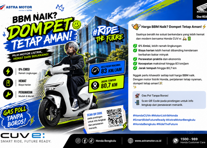 Harga BBM Naik, Honda CUV e: Tawarkan Kendaraan Listrik Ramah Lingkungan