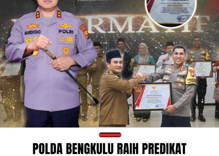 Polda Bengkulu Raih Predikat Informatif Tertinggi, Ditetapkan sebagai Badan Publik Terbaik