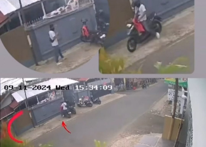 Sekejap Mata, Motor Pembeli Ayam Geprek di Jalan Kampar Raib Digasak Maling, Aksi Pelaku Terekam CCTV