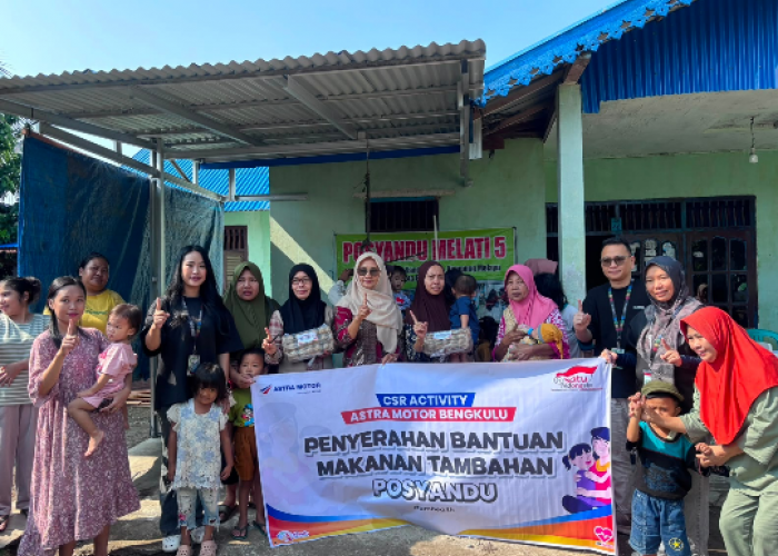 Peduli Kesehatan dan Gizi, Astra Motor Bengkulu Serahkan Bantuan Makanan Tambahan ke Posyandu