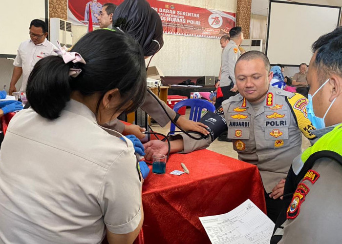 Sambut Hari Jadi Humas Polri ke-73, Bid Humas Polda Bengkulu Gelar Aksi Donor Darah 