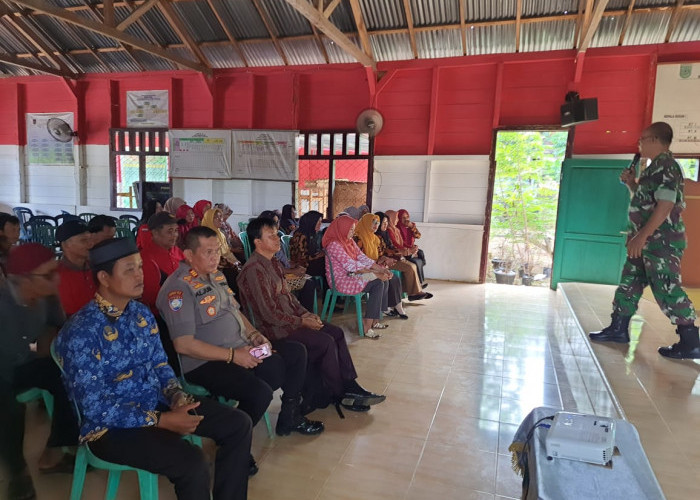 Satgas TMMD  120 Bengkulu Utara Gelar Sosialisasi Wasbang Kepada Warga Desa Bukit Tinggi 