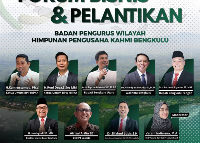 HIPKA Bengkulu Gelar Forum Bisnis dan Pelantikan Pengurus, Dorong Investasi Daerah