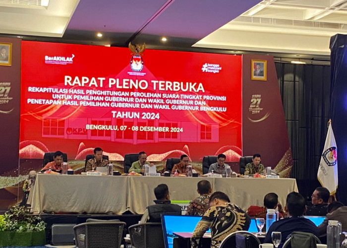 Rapat Pleno Rekapitulasi Pilgub Bengkulu 2024 Dimulai, Penetapan Tunggu Kepastian MK