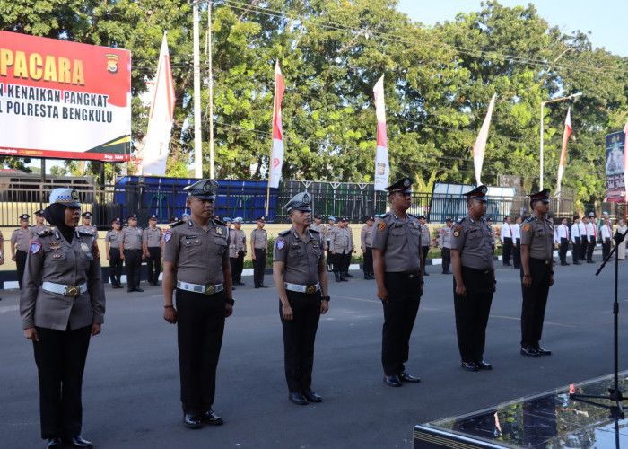 Momen Hari Bhayangkara ke-79, 27 Personel Polresta Bengkulu Resmi Naik Pangkat