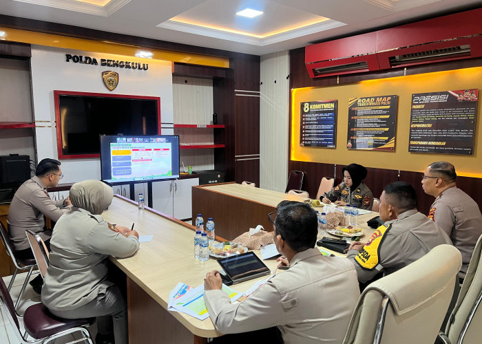 Polda Bengkulu Ikuti Zoom Meeting Bahas Peran Polri dalam Ketahanan Pangan