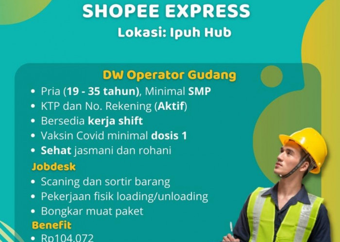 Shopee Express Buka Lowongan, Penempatan Provinsi Bengkulu