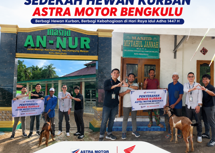 Astra Motor Bengkulu Salurkan Hewan Kurban ke Masjid Sekitar Perusahaan pada Iduladha 1447 H