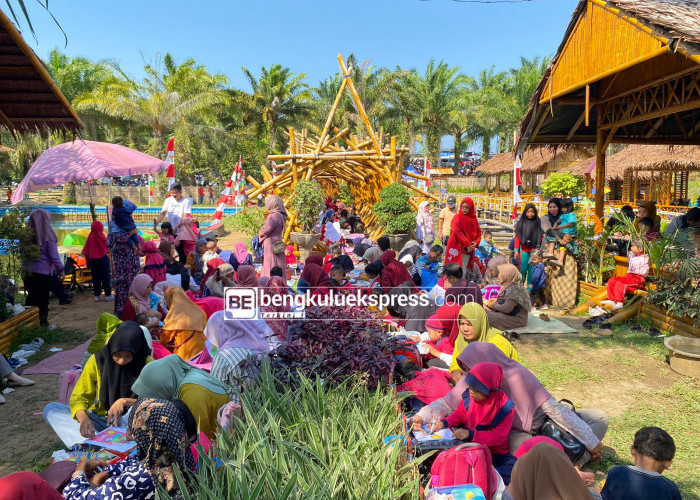 Meriahkan HUT RI ke 78, Ratusan Anak TK Berwisata dan Mewarnai di Queen Aviary Bengkulu