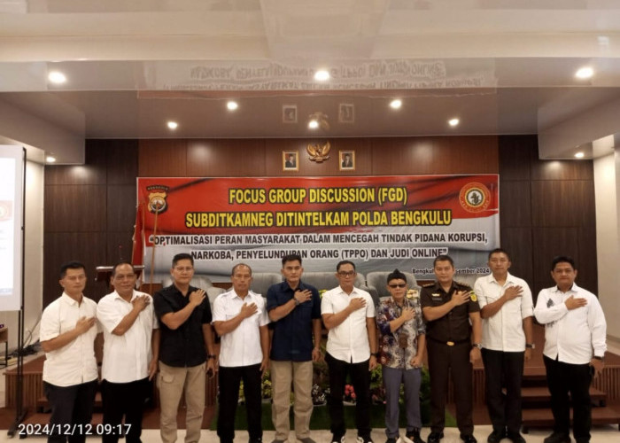 Optimalisasi Peran Masyarakat, Polda Bengkulu Gelar FGD Pencegahan Tipikor, Narkoba dan TPPO