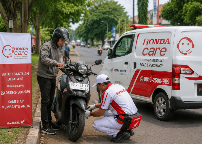 Tak Perlu Panik Saat Motor Bermasalah, Honda Care Siap Datang Membantu