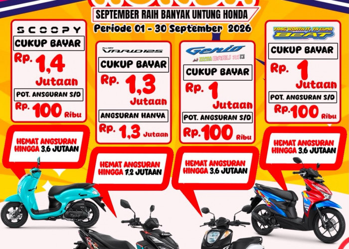 Serbu Honda September 2026, Honda Vario EVO 160 Bisa Dibawa Pulang dengan DP Mulai Rp1,7 Jutaan
