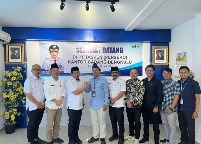Wali Kota Dedy Wahyudi Sambangi Branch Manager Baru PT Taspen Bengkulu, Pastikan Kelanjutan Program Four in On