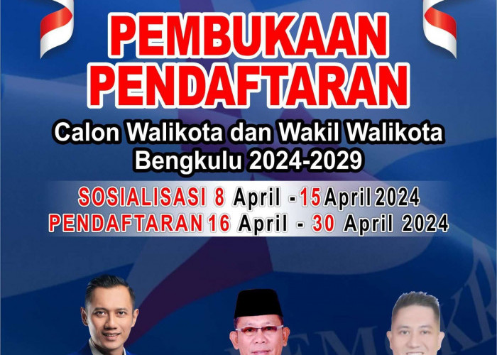 Partai Demokrat Kota Bengkulu Mulai Buka Penjaringan Bakal Calon Walikota