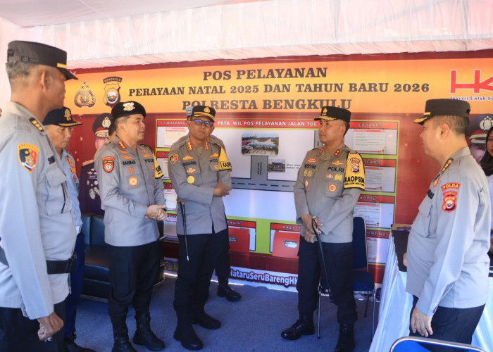 Pastikan Kesiapan Personel, Kapolda Bengkulu Cek Pos Pelayanan Gerbang Tol