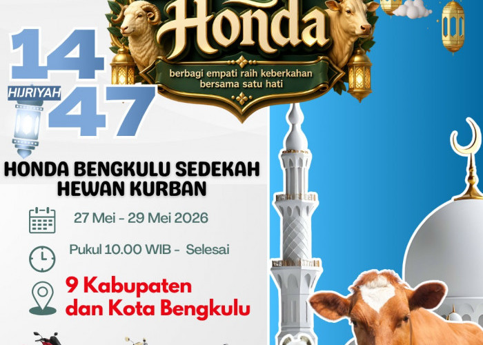 Program Berkah Honda Astra Motor Bengkulu Salurkan Sedekah Hewan Kurban di 9 Kabupaten dan Kota 