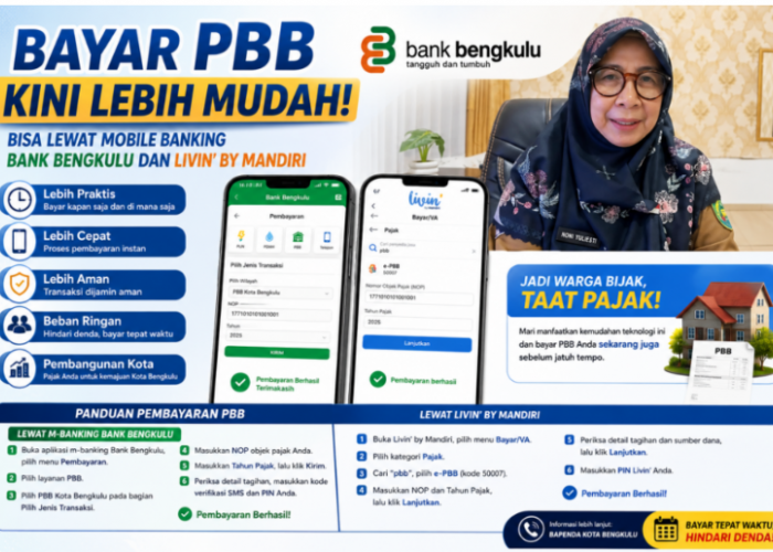 Bayar PBB Kini Lebih Praktis, Bapenda Kota Bengkulu Hadirkan Layanan Pembayaran Lewat Mobile Banking