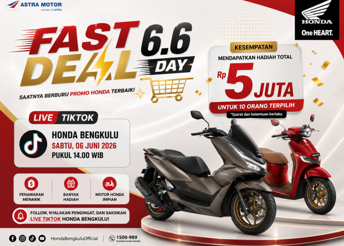 Live TikTok Honda Bengkulu, Promo Spesial dan Hadiah Rp5 Juta