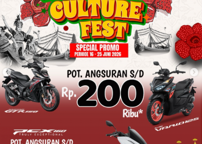 Honda Culture Fest 2026 Tawarkan Angsuran Ringan, Motor Sport hingga Skutik Bisa Dimiliki Mulai Rp200 Ribuan