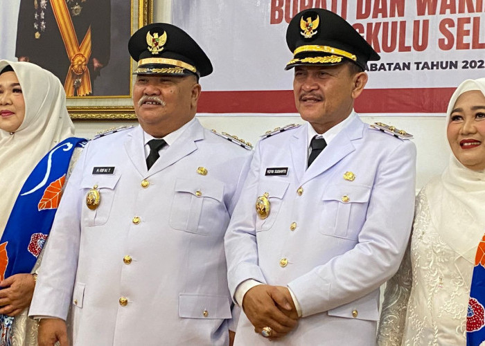 Gubernur Bengkulu Lantik Pemimpin Baru Bengkulu Selatan, Helmi Titip Pesan Untuk Rifa'i - Yevri 