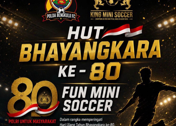 Hari Bhayangkara ke-80, Polda Bengkulu Satukan OPD, Ojol, Wartawan hingga Mahasiswa dalam Fun Mini Soccer