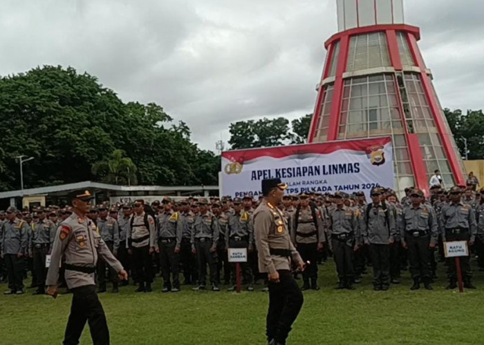 Polresta Bengkulu Gelar Apel Kesiapan Linmas untuk Pengamanan Pilkada Serentak 2024