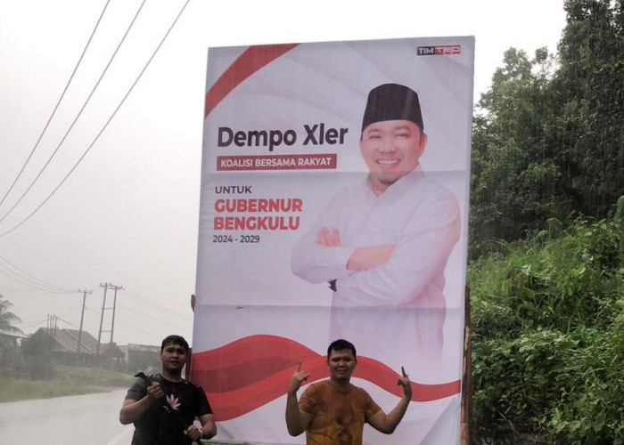 10 Ribu Spanduk Dempo Xler 'Koalisi Bersama Rakyat' Disebar, Bukti Dukungan Maju Pilgub Bengkulu 2024 