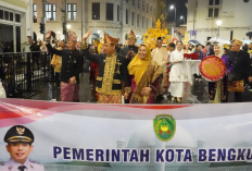Hujan Tak Surutkan Semangat, Kontingen Bengkulu Meriahkan Karnaval Nusantara APEKSI di Medan