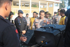 Wakapolda Bengkulu Cek Kesiapan Pasukan dan Peralatan Dalmas, Tegaskan Pengamanan Aksi Harus Humanis