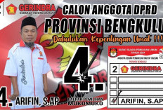 Peraih 1.513 Suara, Arifin Berpeluang Jadi PAW Almarhumah Fitri di DPRD Provinsi Bengkulu