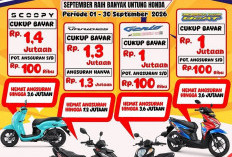 Serbu Promo Honda September, Ada Potongan Angsuran hingga Rp7,2 Juta 