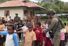 Satgas Ops Damai Cartenz 2026 Latih Kedisiplinan Siswa di Papua Lewat PBB 
